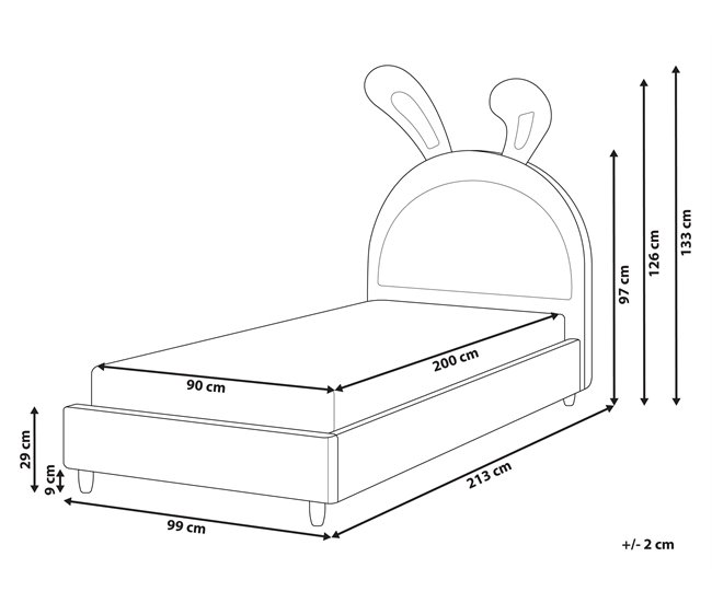 Beliani Cama infantil Terciopelo LALLIAS Creme