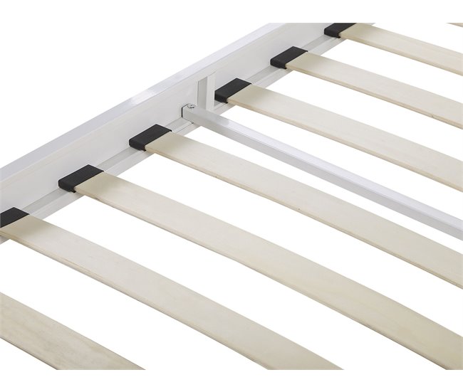 Beliani Cama com estrado Metal MAURS 147x209 Branco