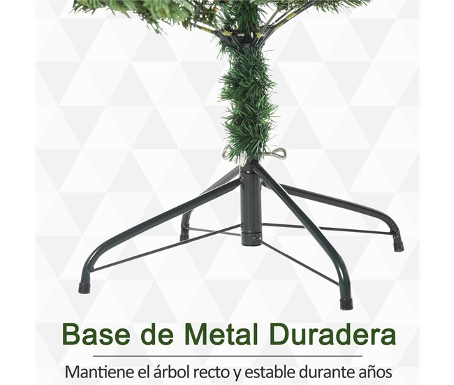 Árvore de Natal Pontas de PVC e PE, Base de aço e suporte HOMCOM Verde