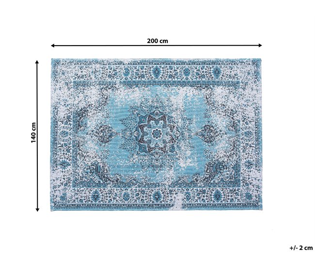 Beliani Pelos curtos ALMUS 140x200 Azul Claro
