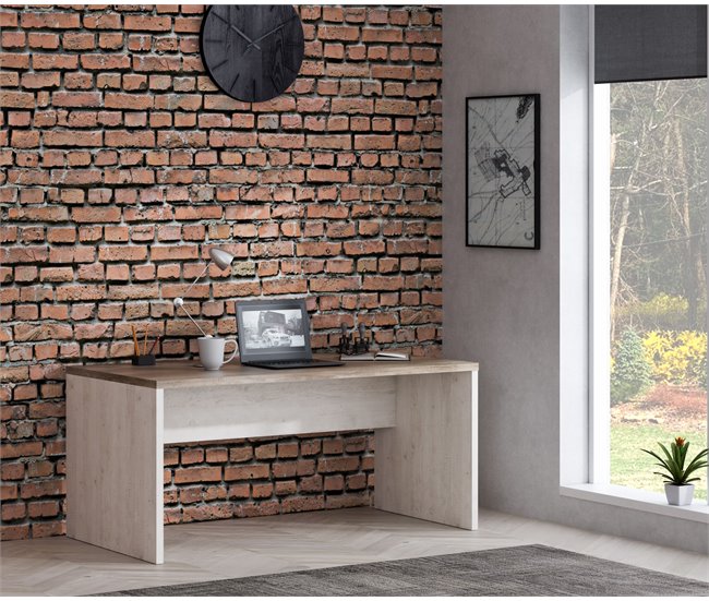 Secretária de escritório VERONA com textura 3D Carvalho