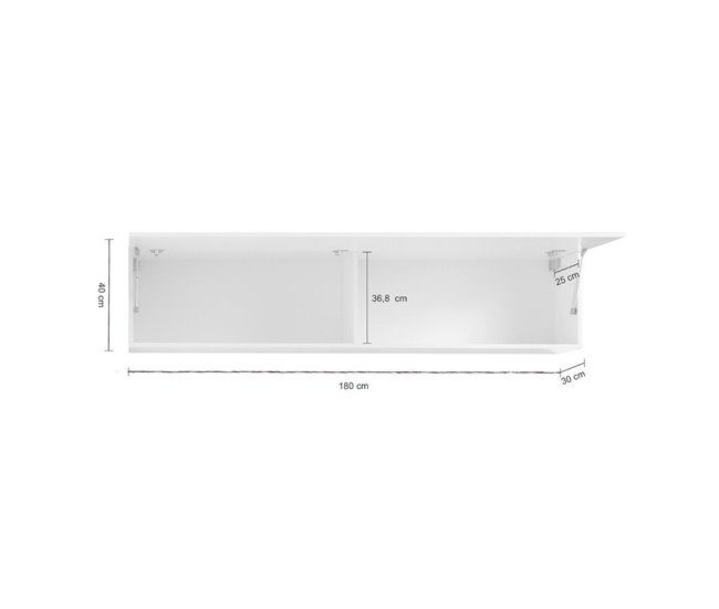 Armário de parede com efeito madeira Branco Brillo