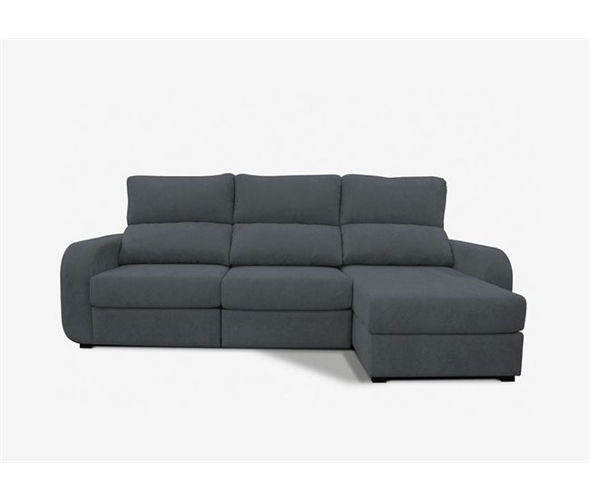 Chaise longue convertível em cama tecido APRIL Cinza