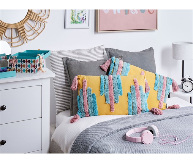 Beliani Almofada decorativa DIJKOT Multicor
