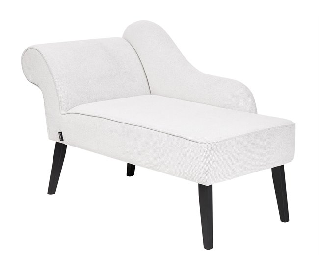 Beliani Chaise longue versão à esquerda Poliéster BIARRITZ Branco
