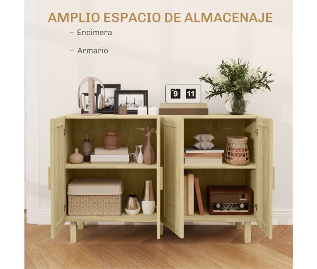 Aparador Melamina de Madeira HOMCOM Castanho