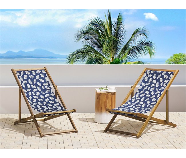 Beliani Cobertura para cadeira de jardim ANZIO/AVELLINO Azul Marino