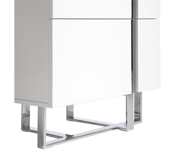 ANGEL CERDA Chiffonier branco e aço cromado Branco