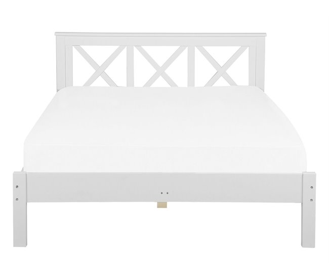 Beliani Cama Pinho TANNAY 149x208 Branco