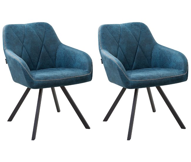 Beliani Silla de comedor MONEE Azul Marino