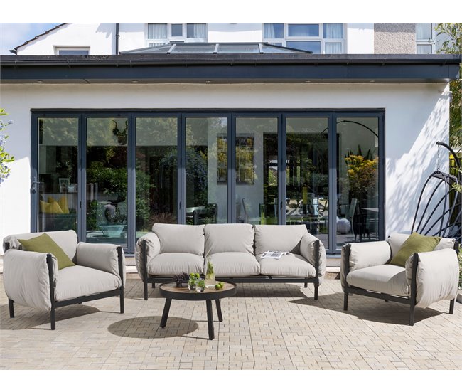Beliani Conjunto lounge ESPERIA Cinza Claro