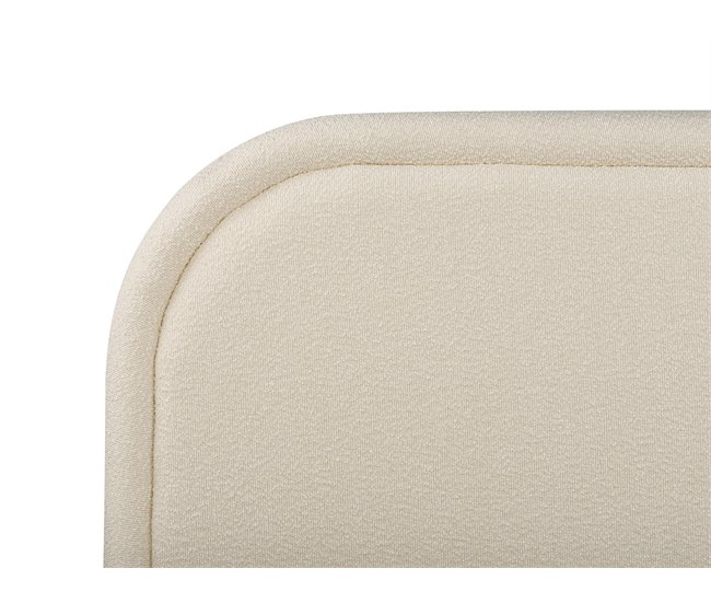 Beliani Cama com armazenamento Bouclé QUILLIEN 192x217 Bege