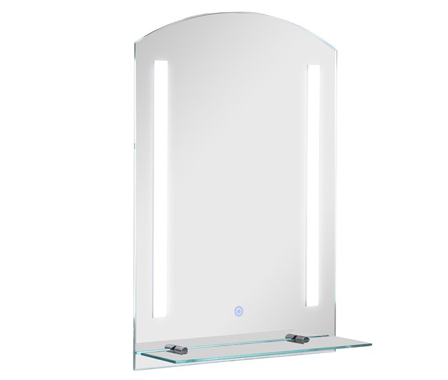 Espelho de Banheiro com LED Vidro, Alumínio kleankin 50x70 Prata
