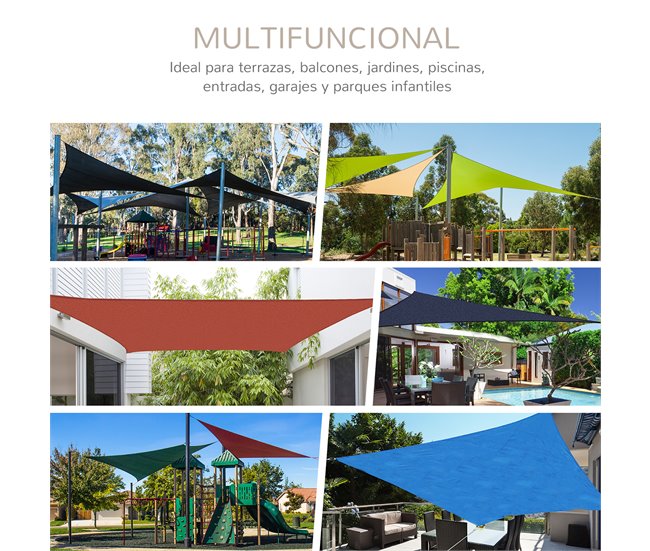 Toldo Vela Poliéster Outsunny 600x600 Bege