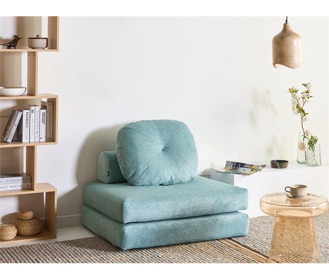 Beliani Sofá cama Poliéster OLDEN Verde