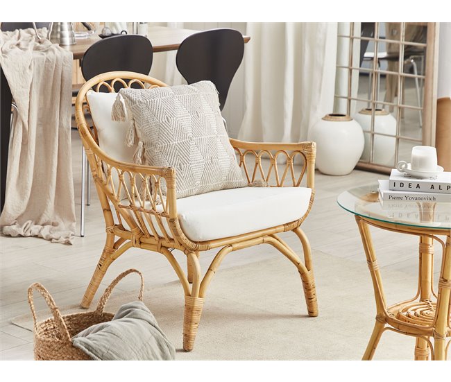 Beliani Conjunto lounge Rattan/vime SIBARI Bege