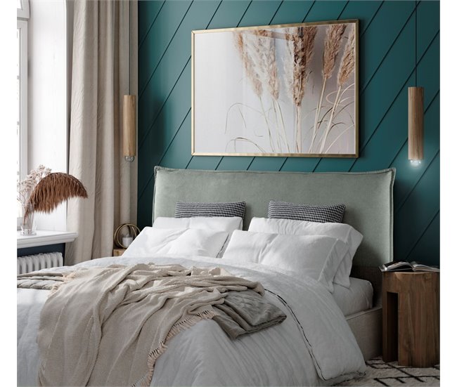  AGORA Cabeceira de cama estofada Microfibra AquaClean 145 Azul Marino