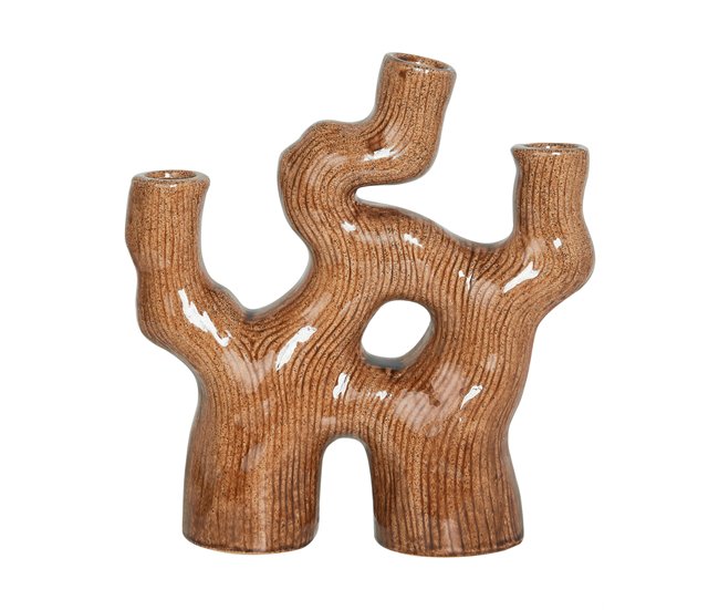 Beliani Jarro de flores BARBUS Castanho