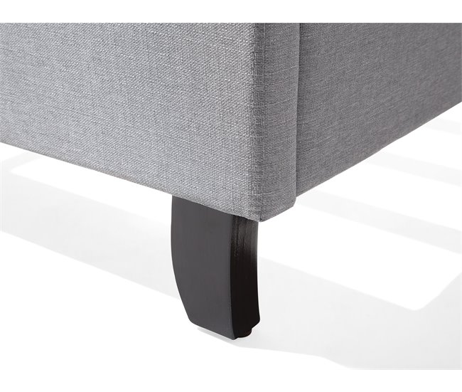 Beliani Cama com estrado Poliéster BORDEAUX 149x221 Cinza Claro