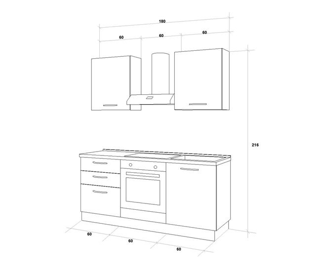 Cozinha GILDA 2.0 Direita Branco/cinza