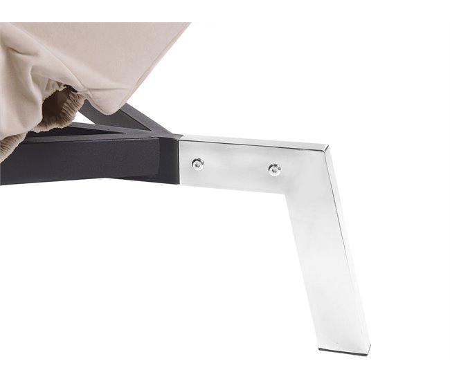 Beliani Chaise longue Terciopelo LOIRET Bege