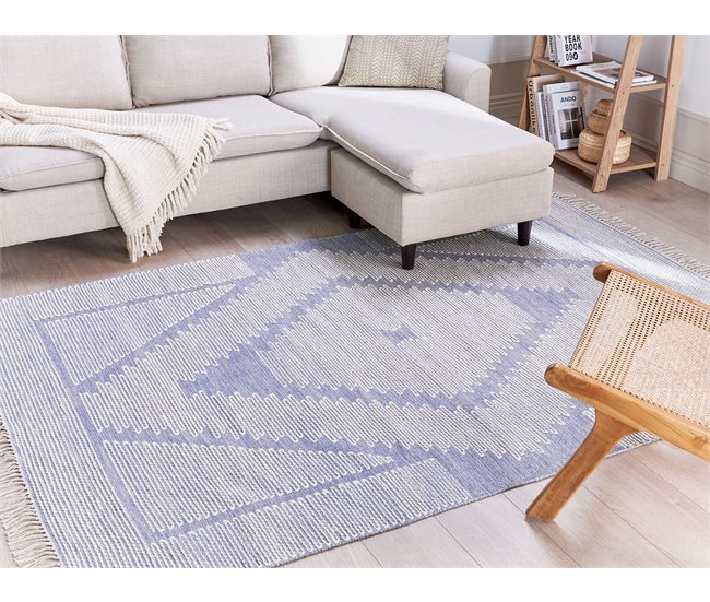 Beliani Pelos curtos ANSAR 160x230 Branco/ Bege