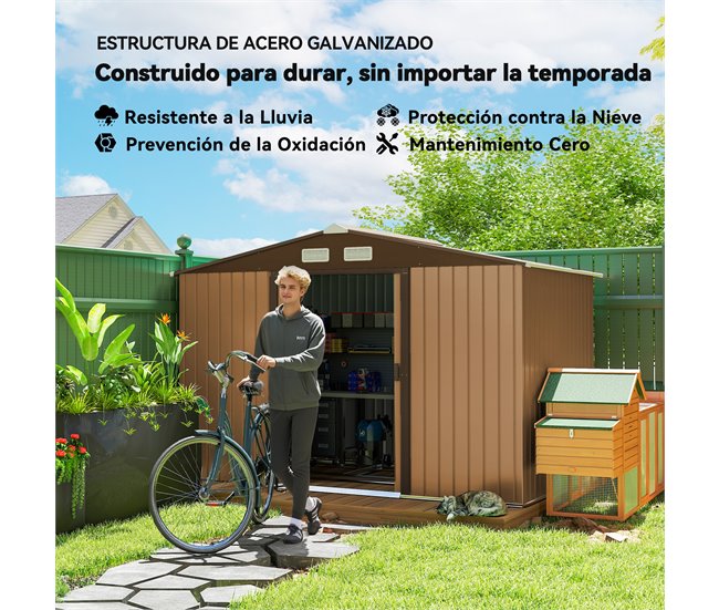 Abrigo de Armazenamento Aço Lacado e PP Outsunny Amarelo