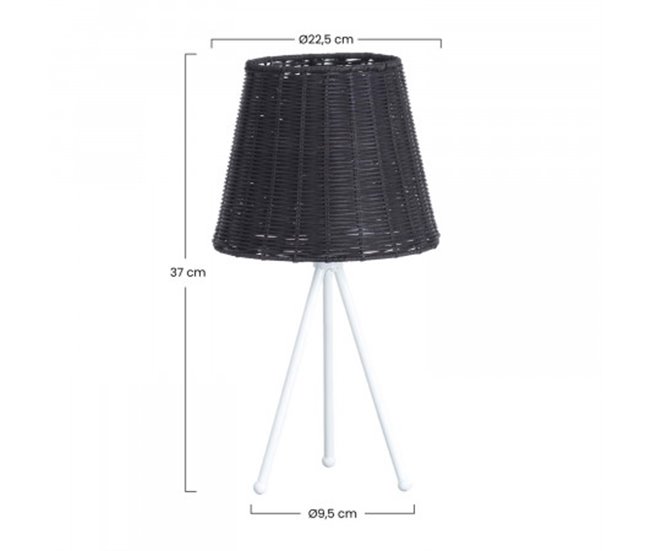 Candeeiro de mesa Yuan O91 Branco/ Preto
