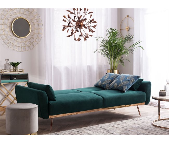 Beliani Sofá-cama Veludo EINA Preto