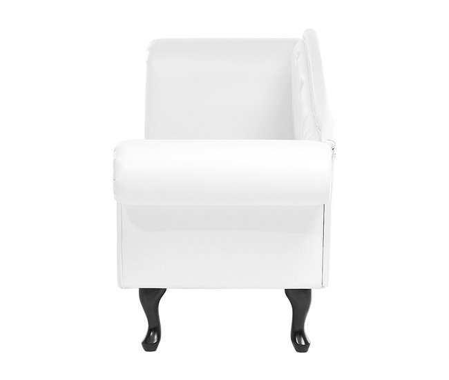 Beliani Chaise longue versão à esquerda Pele sintética LATTES Branco