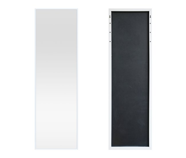 [en.casa] Espelho de porta Lesina com 2 ganchos de alumínio 120x37cm - Preto [en.casa] 37x2 Branco