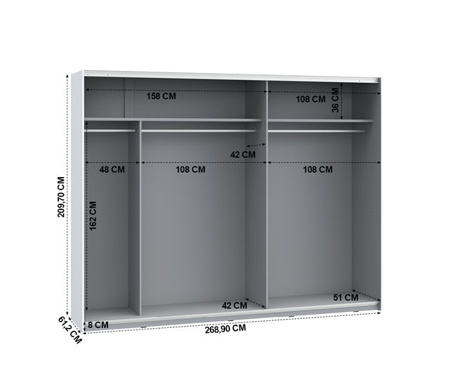 Roupeiro NEVADA portas deslizantes Branco