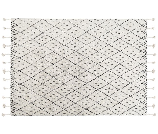 Beliani Pelos curtos AGADIR 140x200 Branco/ Bege
