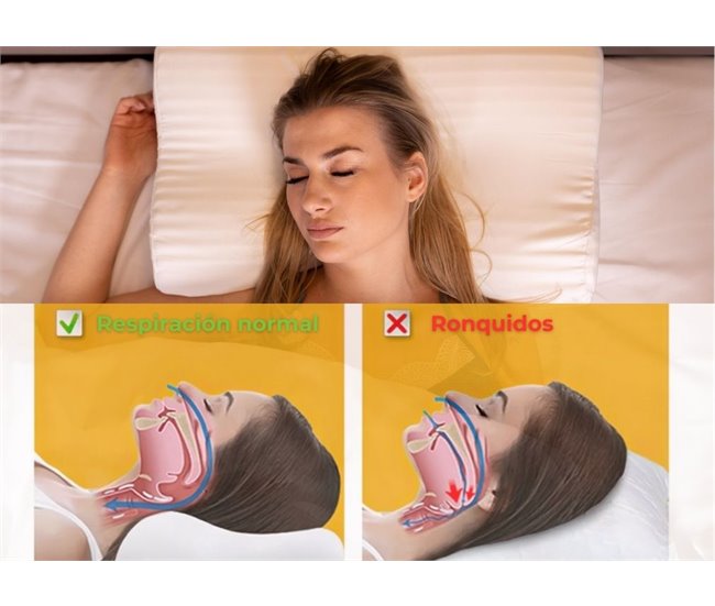 Almofada Anti-Ronco e Capa de Cetim Extra Branco
