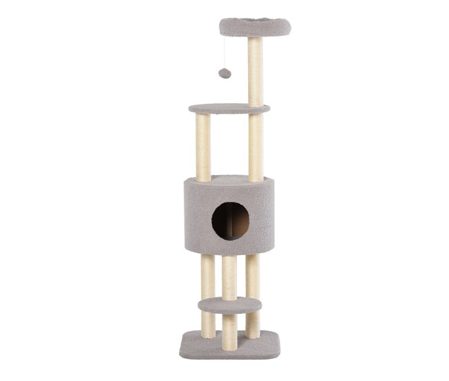 Arranhador para Gatos Aglomerado e Sisal PawHut Cinza