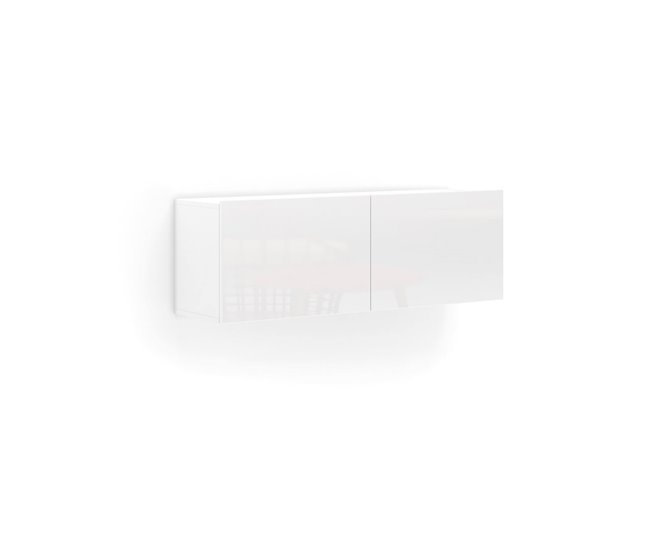 Armário de parede com efeito madeira Branco Brillo