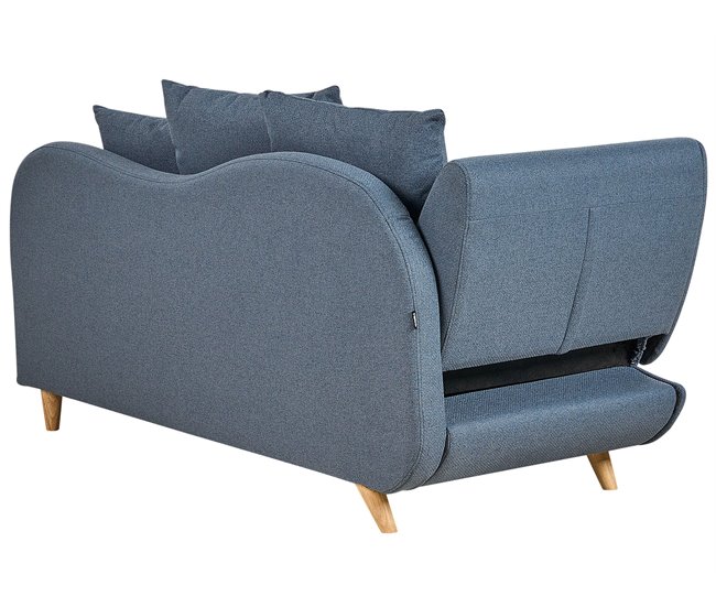 Beliani Chaise longue Linho MERI Azul