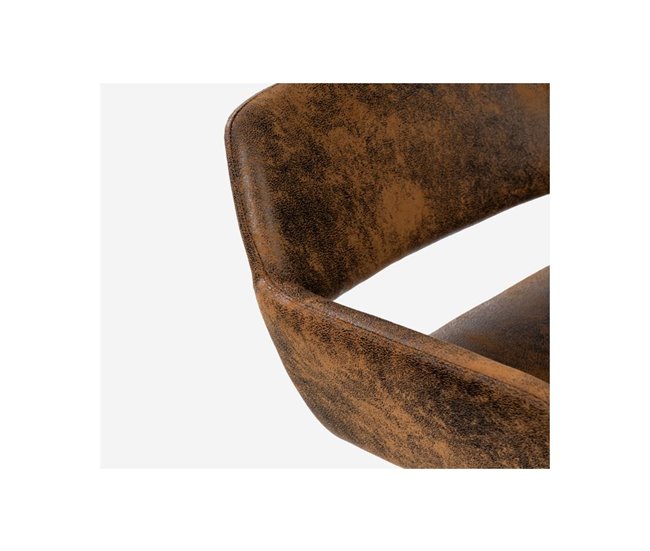 Cadeira de toucador vintage em camurça Castanho