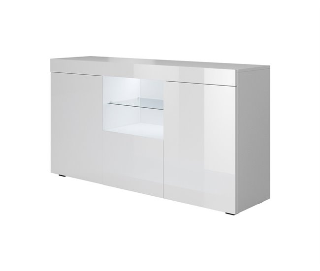 Aparador Sala de estar e jantar 3 portas LED Sefora 135 Branco