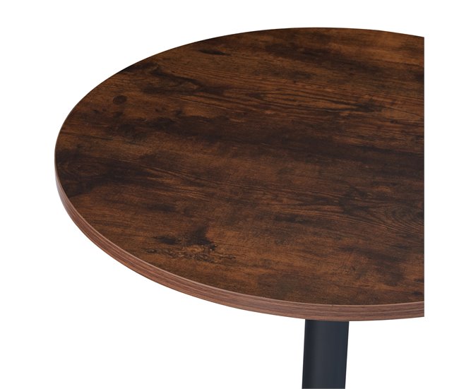 Mesa de bar Vantaa aço MDF Nogal