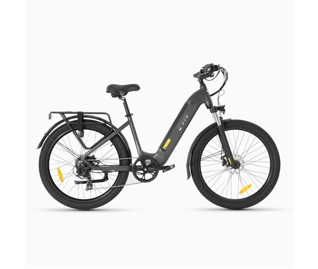 DYU C1 Bicicleta Elétrica 26" - Potência 250W Freio a Disco Cinza