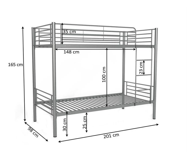 Beliche Duplo Metal 90cm 98x201 Branco