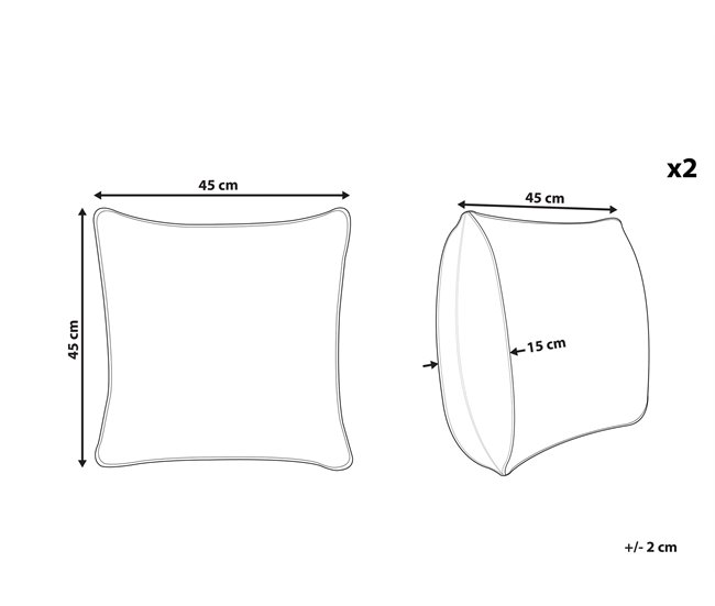 Beliani Almofada decorativa CADETIA 45x45 Branco/ Bege