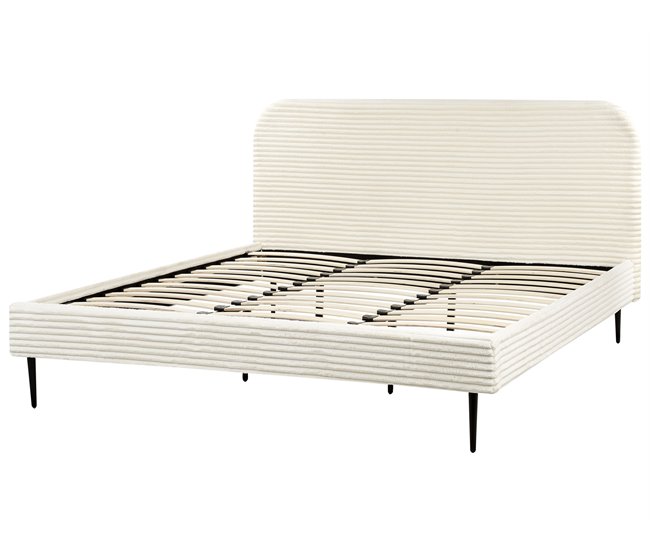 Beliani Cama Bombazine FLAYAT 193x215 Branco