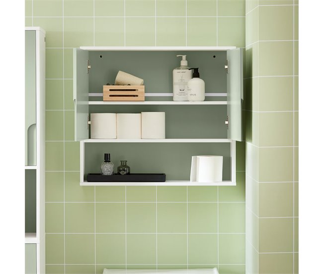 Armário de parede para casa de banho BZR140-GR SoBuy Verde