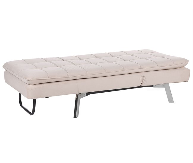 Beliani Chaise longue Terciopelo LOIRET Bege