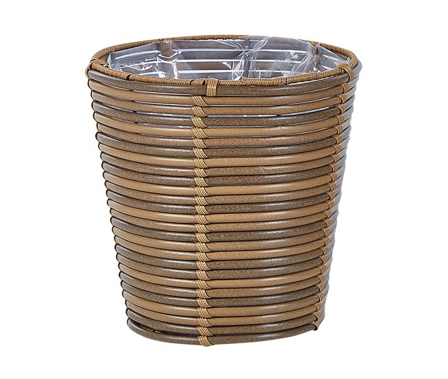 Beliani Conjunto de 2 vasos para plantas SARTI Castanho