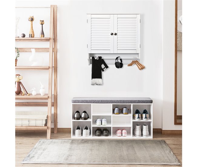 Armário Casa de Banho de Parede MDF kleankin 60 Branco