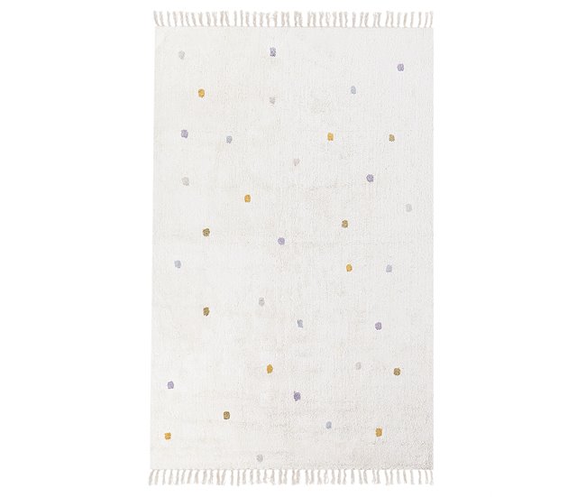 Beliani Pelos curtos ASTAF 140x200 Branco/ Bege