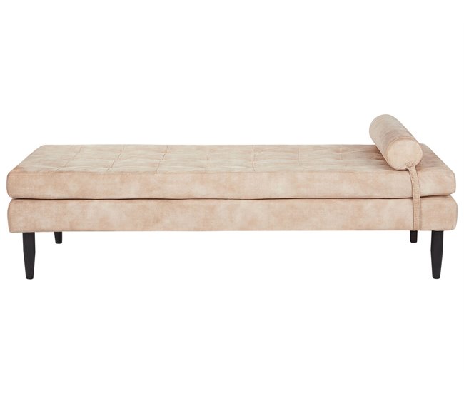 Beliani Chaise longue Terciopelo USSEL Bege